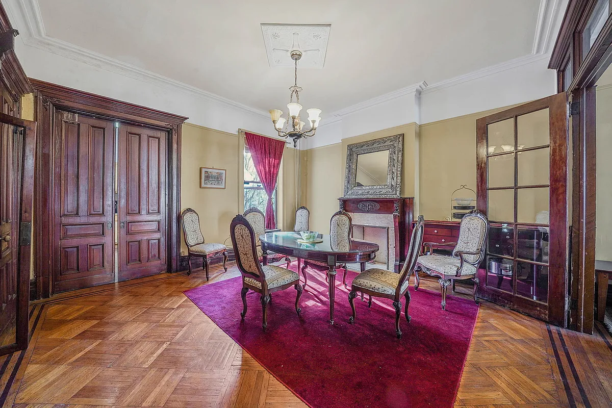 dining room with pocket doors
