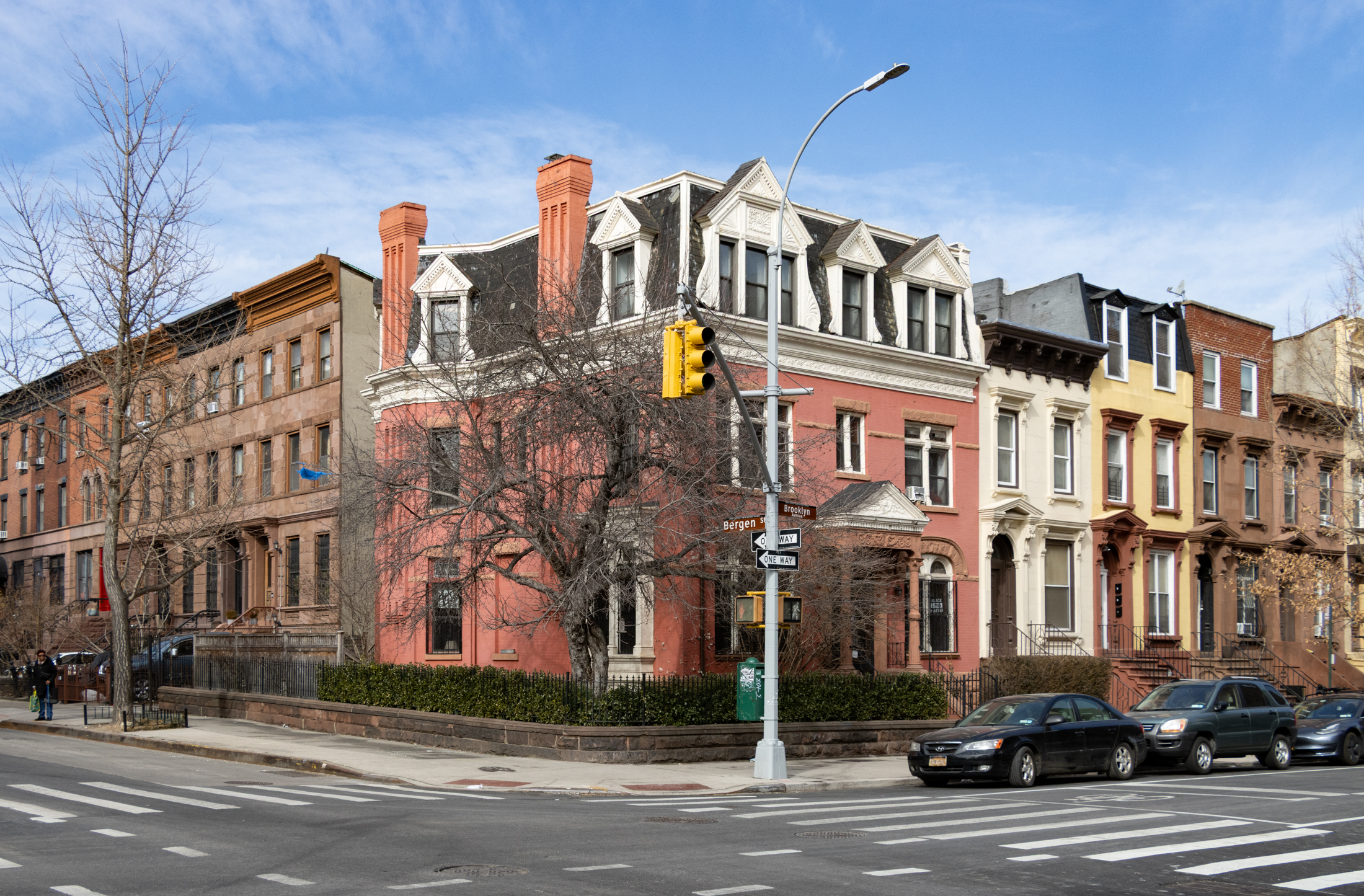 brooklyn - low scale houses in crown heights on brooklyn avenue