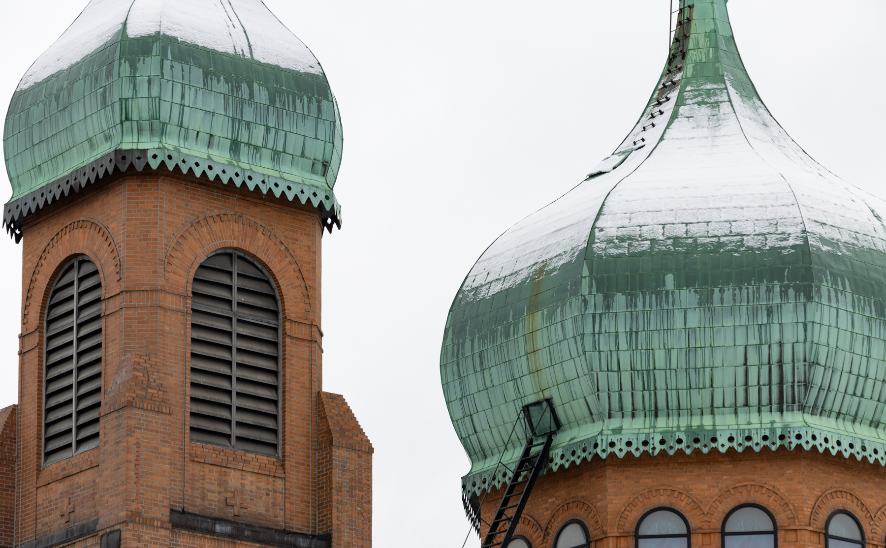 brooklyn - copper domes covered in snow