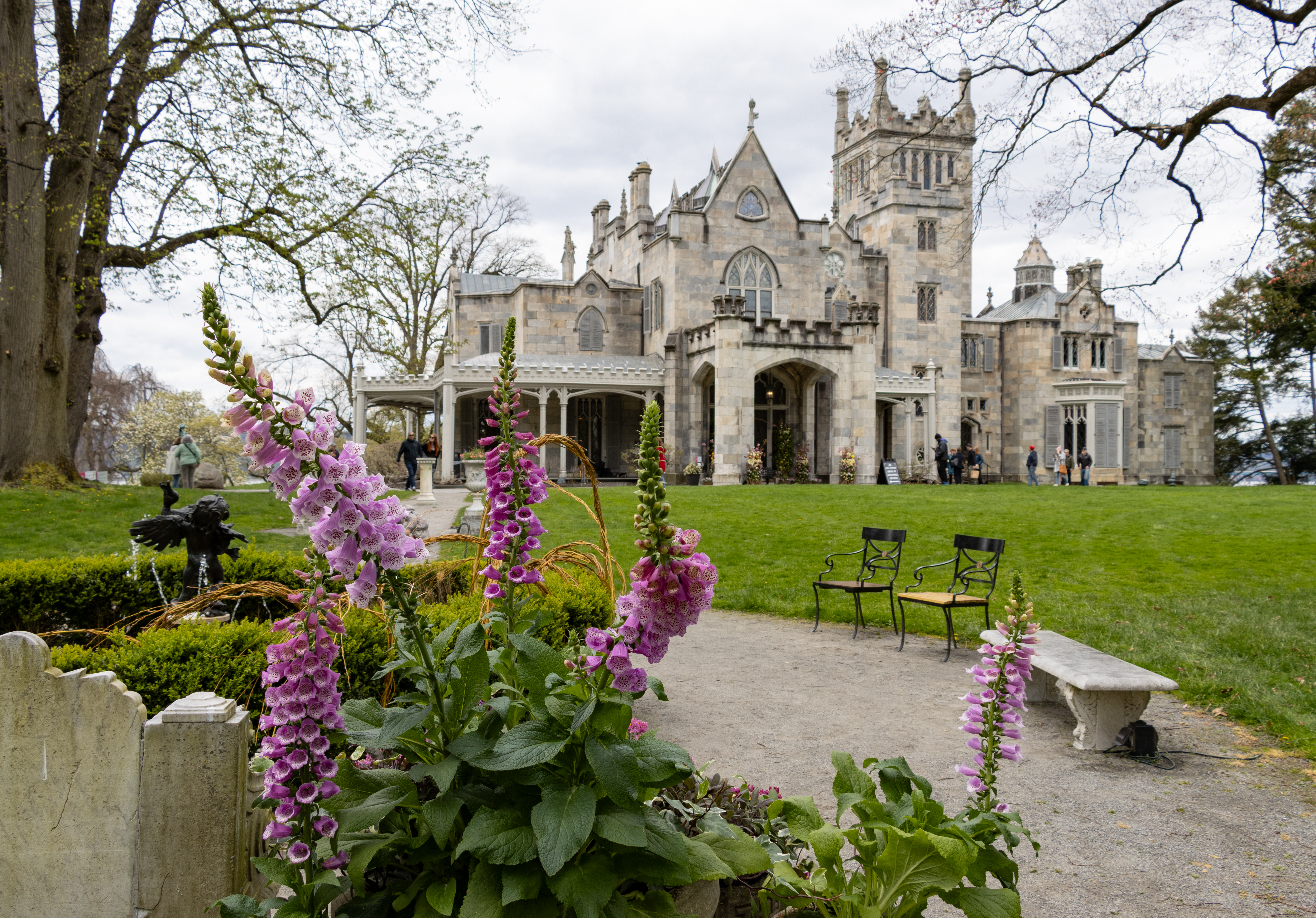 exterior of the gothic castle