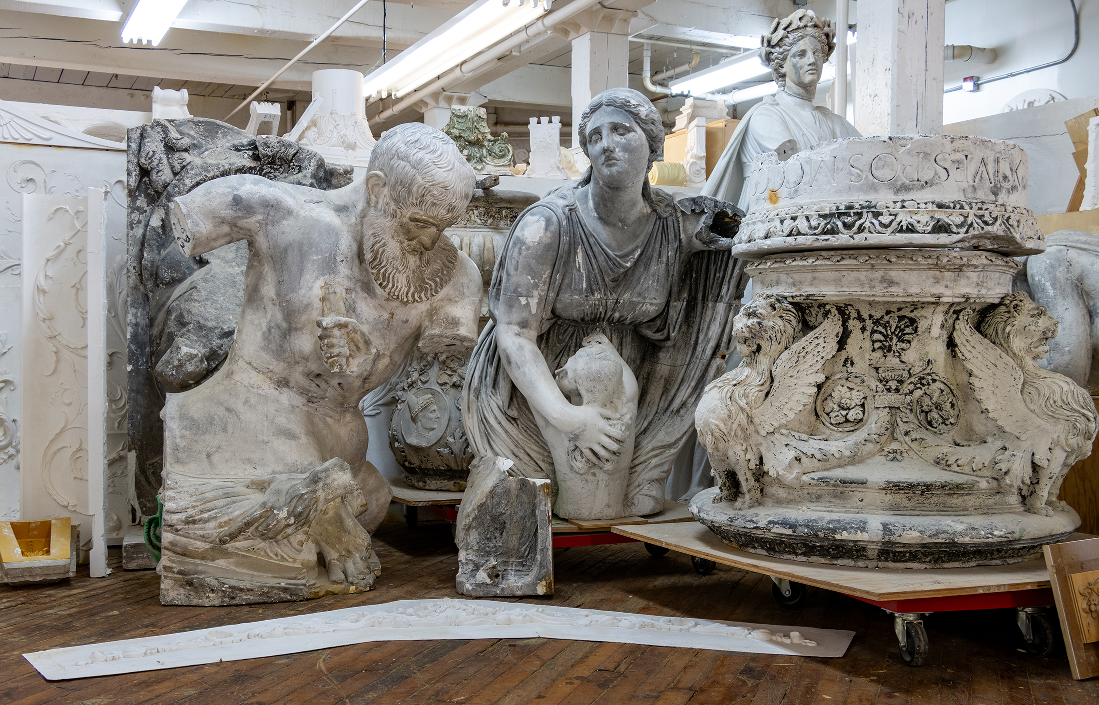 Items from the Metropolitan Museum of Art awaiting restoration