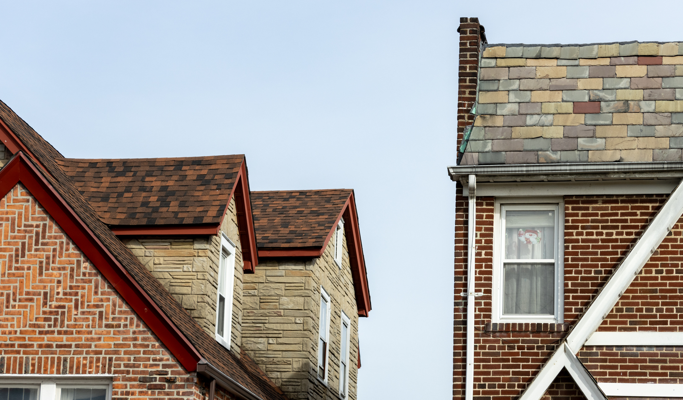 brooklyn - dormers and rooftops of tudor houses in marine park