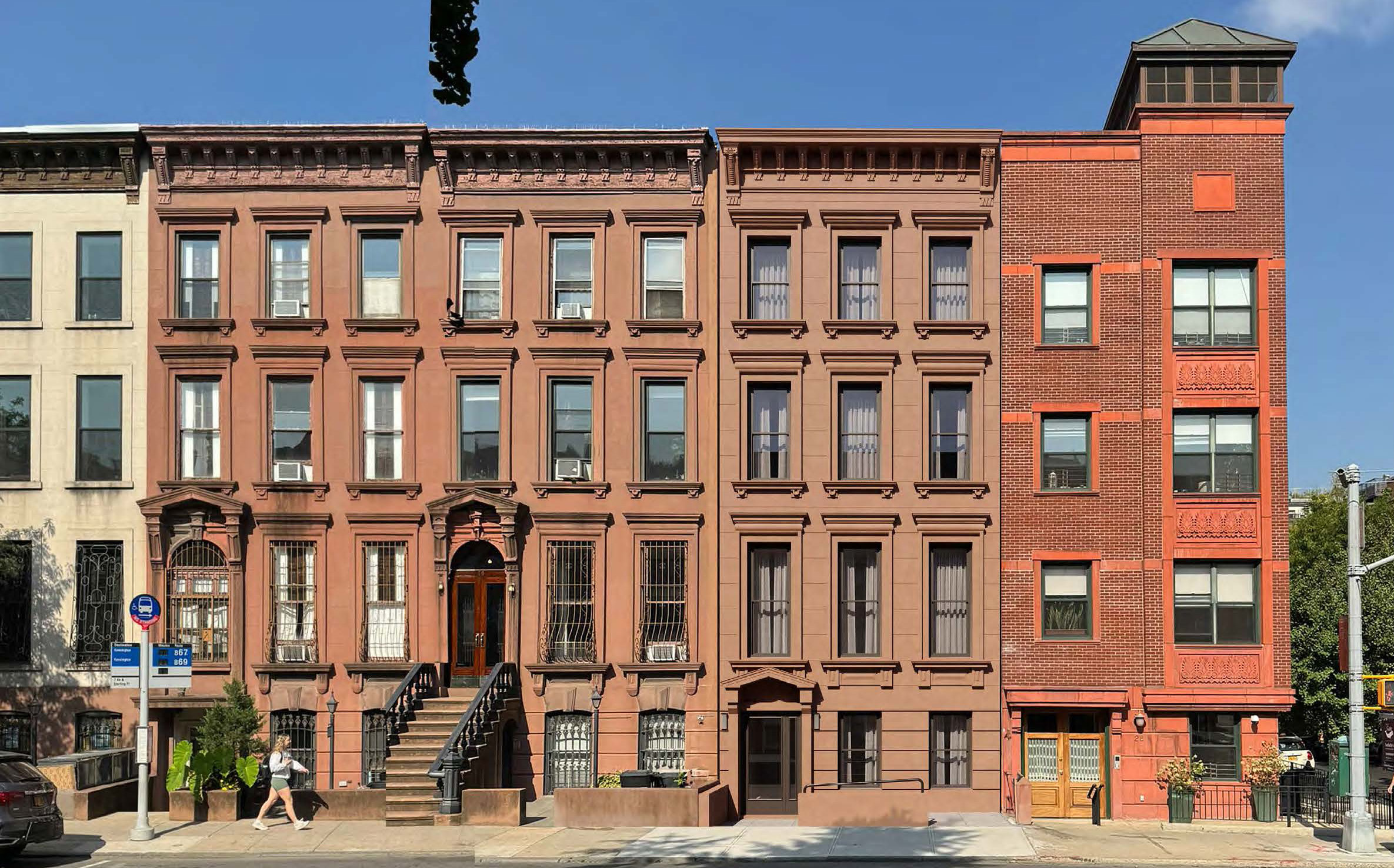 park slope - rendering of an infill brownstone