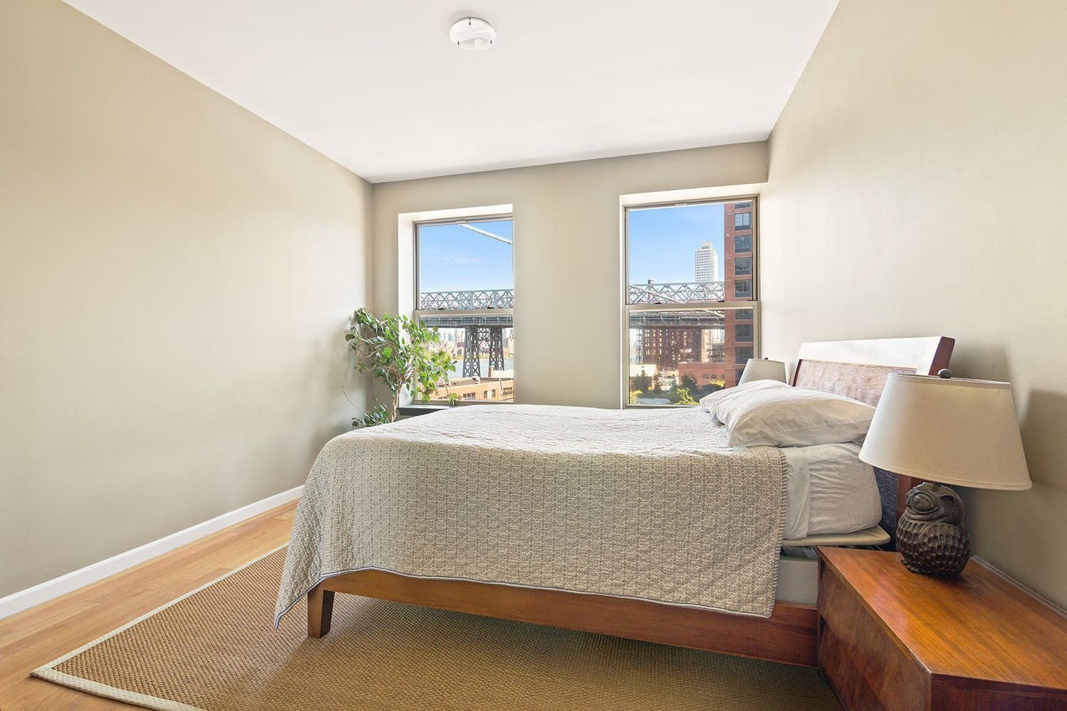 bedroom with view of the bridge