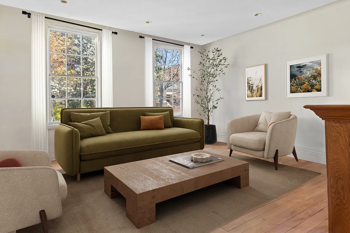 virtually staged view of a living room