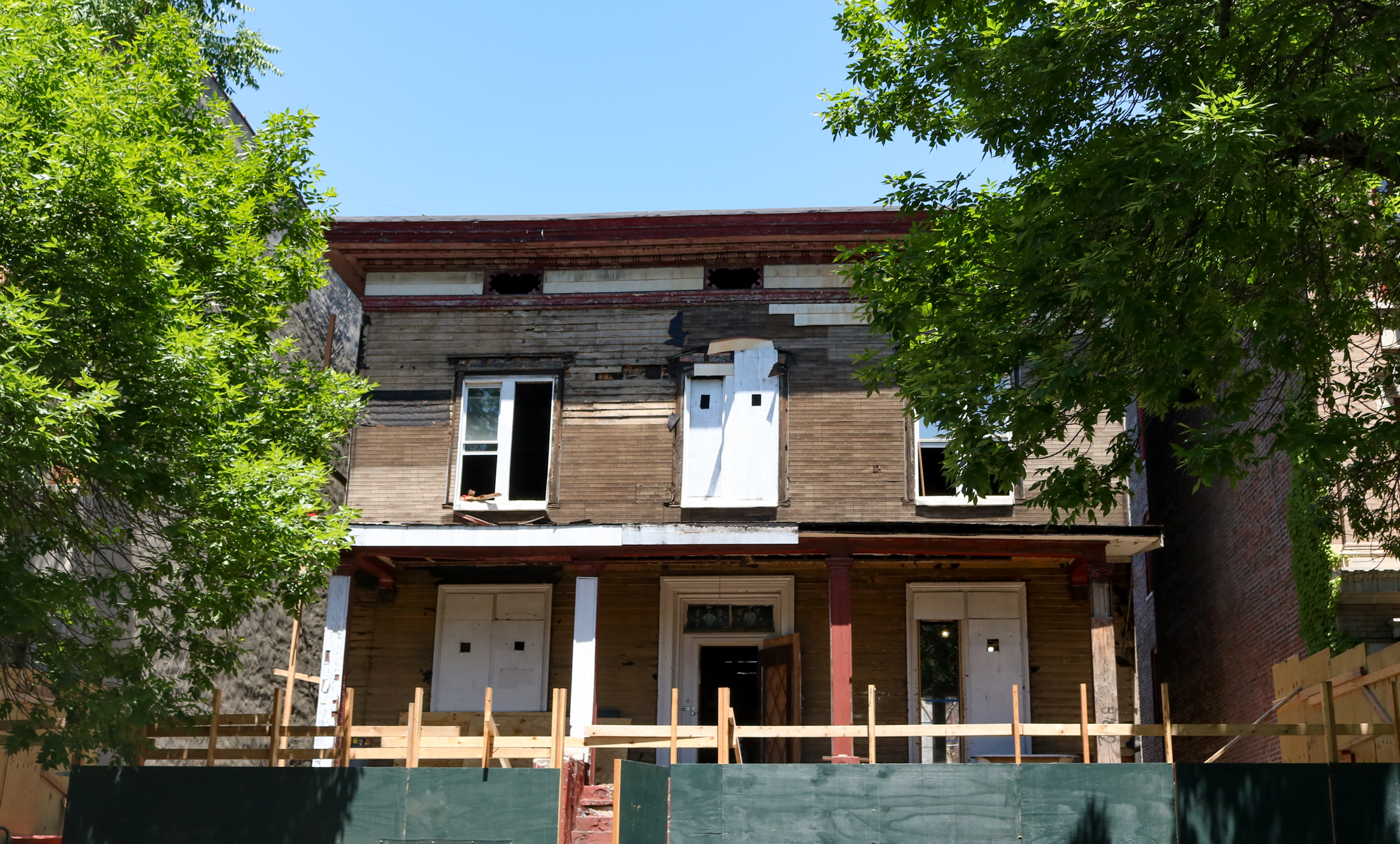 decaying wood frame house
