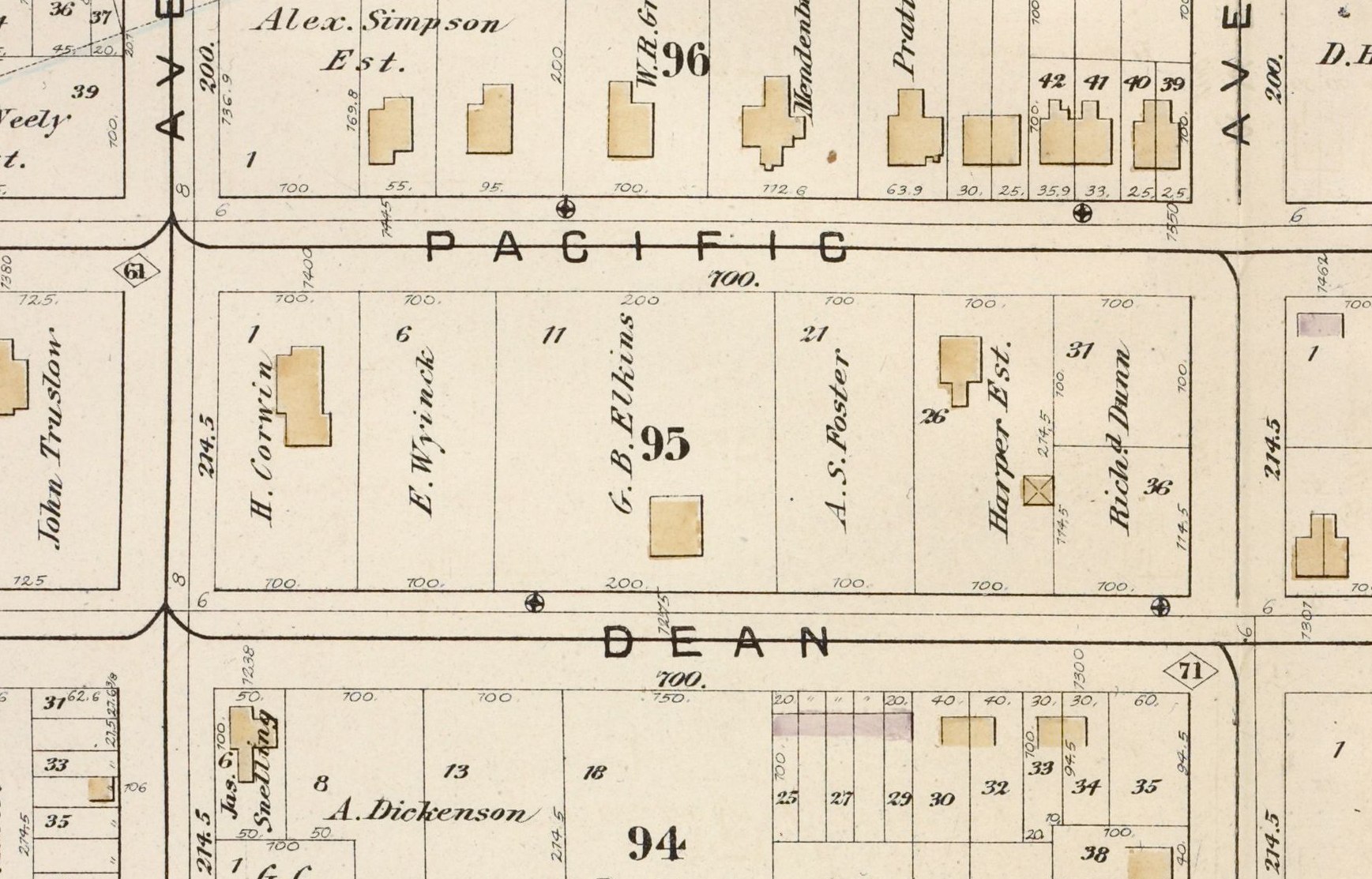 map showing wood frame house