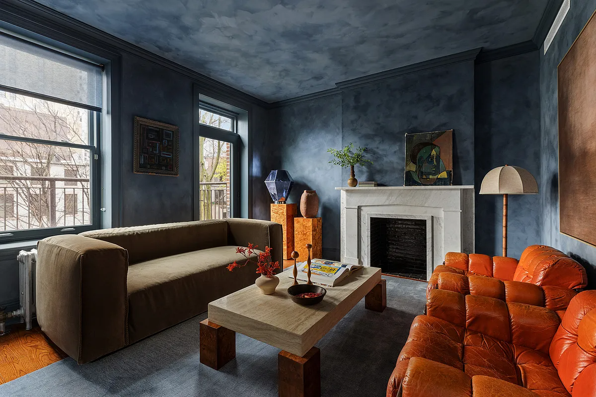 fort greene - den with blue walls