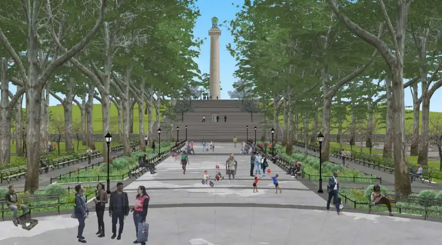 A rendering of the proposed plaza