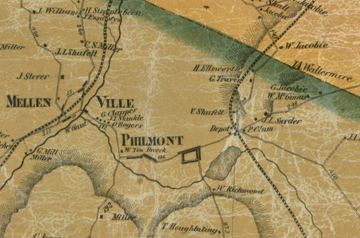 map showing philmont with owner's names listed