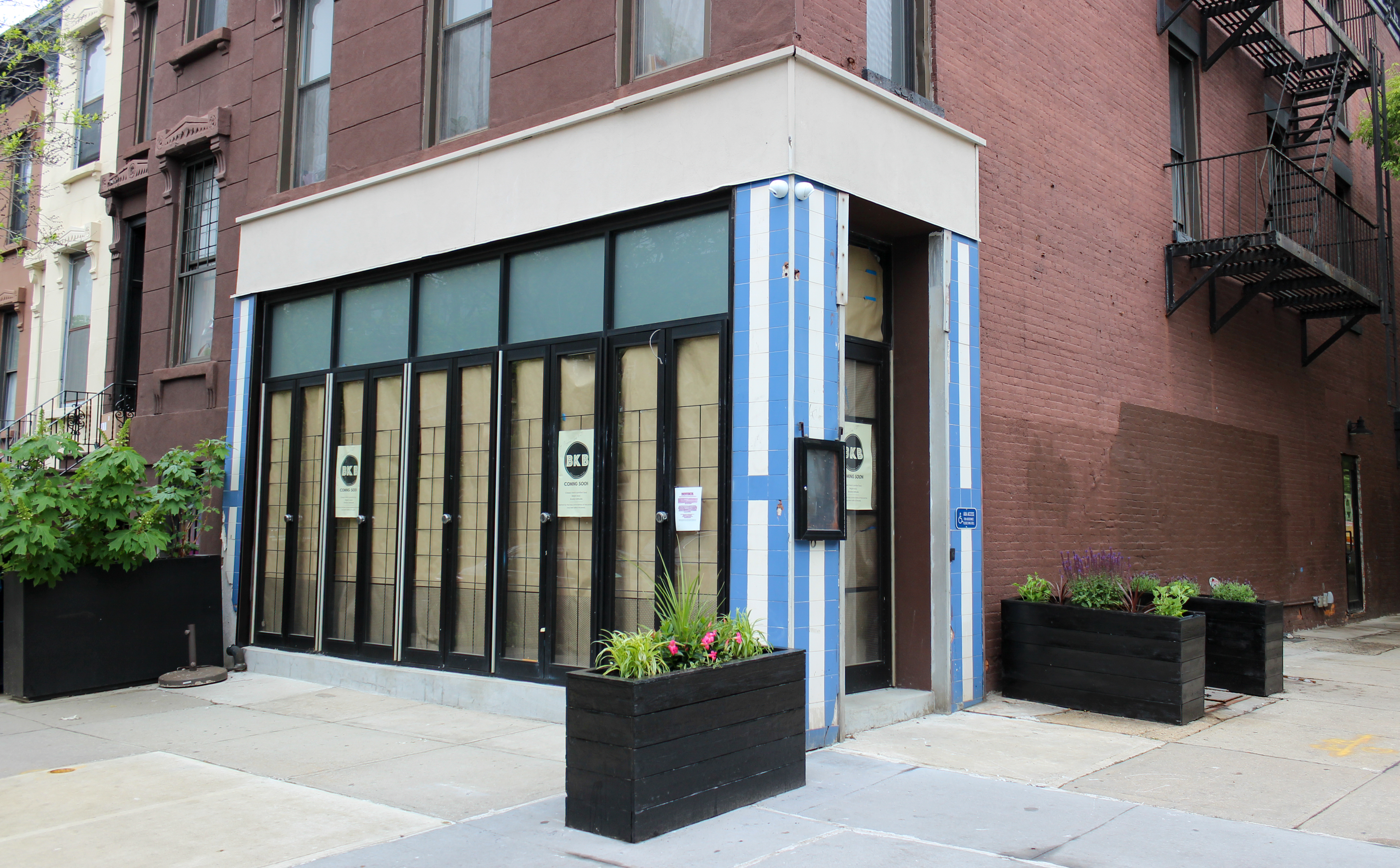 papered over storefront