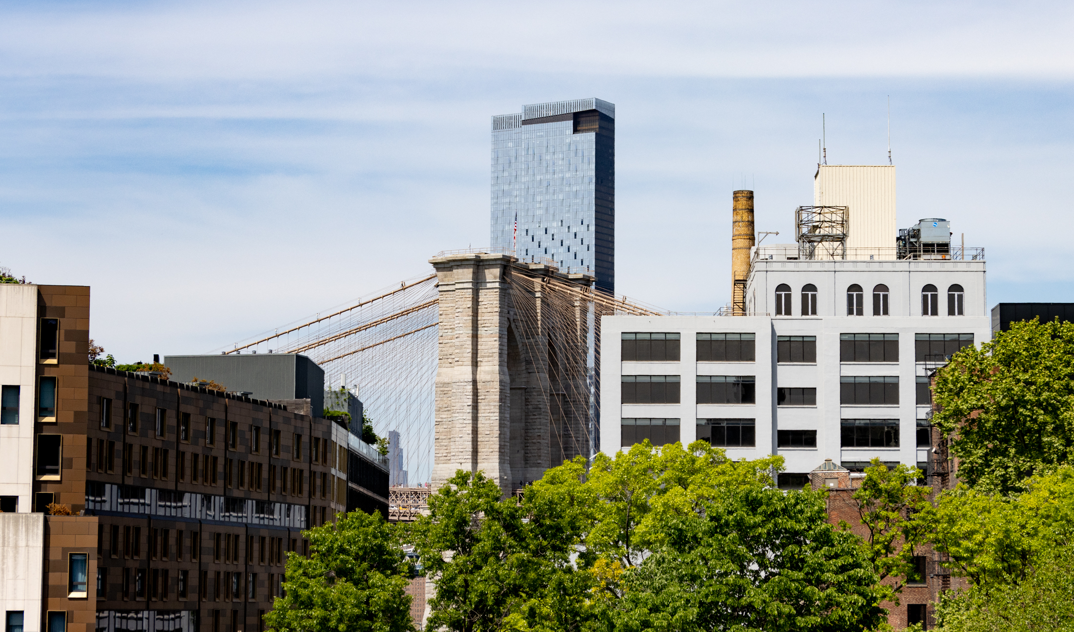 brooklyn - view of the brooklyn bridge from the brooklyn heights promenade