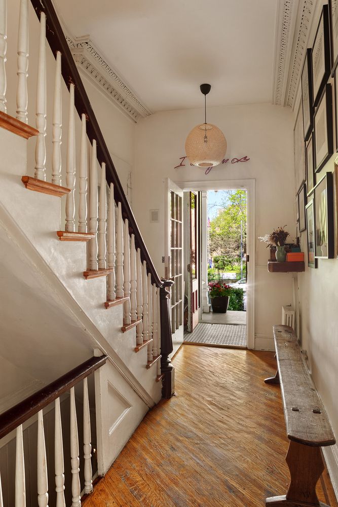 entry hall with white walls