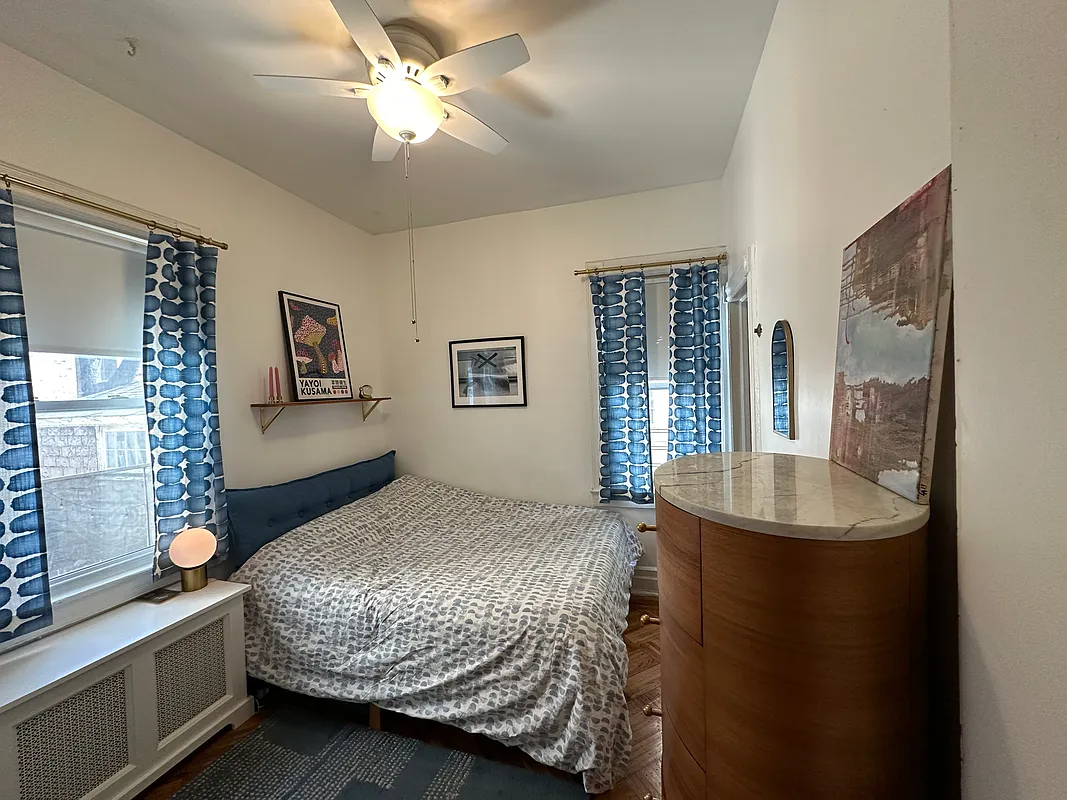 bedroom with two exposures