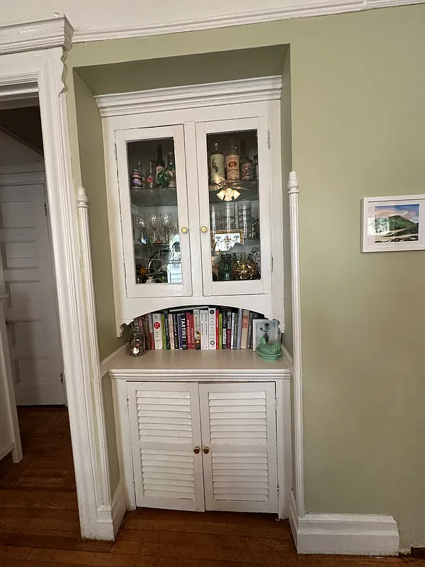 dining room built-in with glass doors