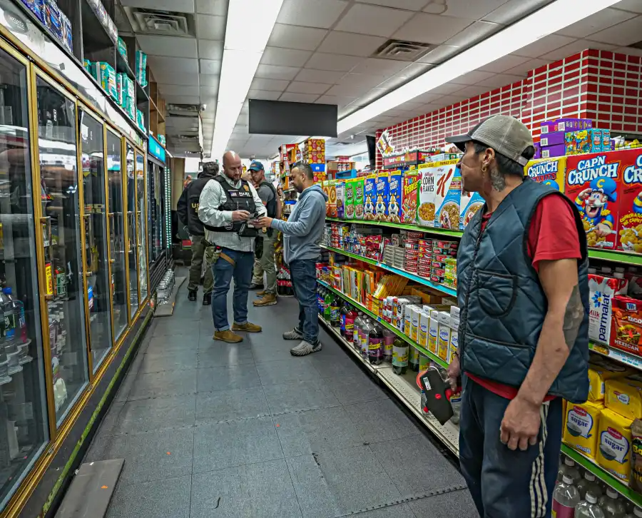 Inside authorities had tracked that the business was using a EBT card reader despite not having a license to do so and were allegedly stealing the funds.