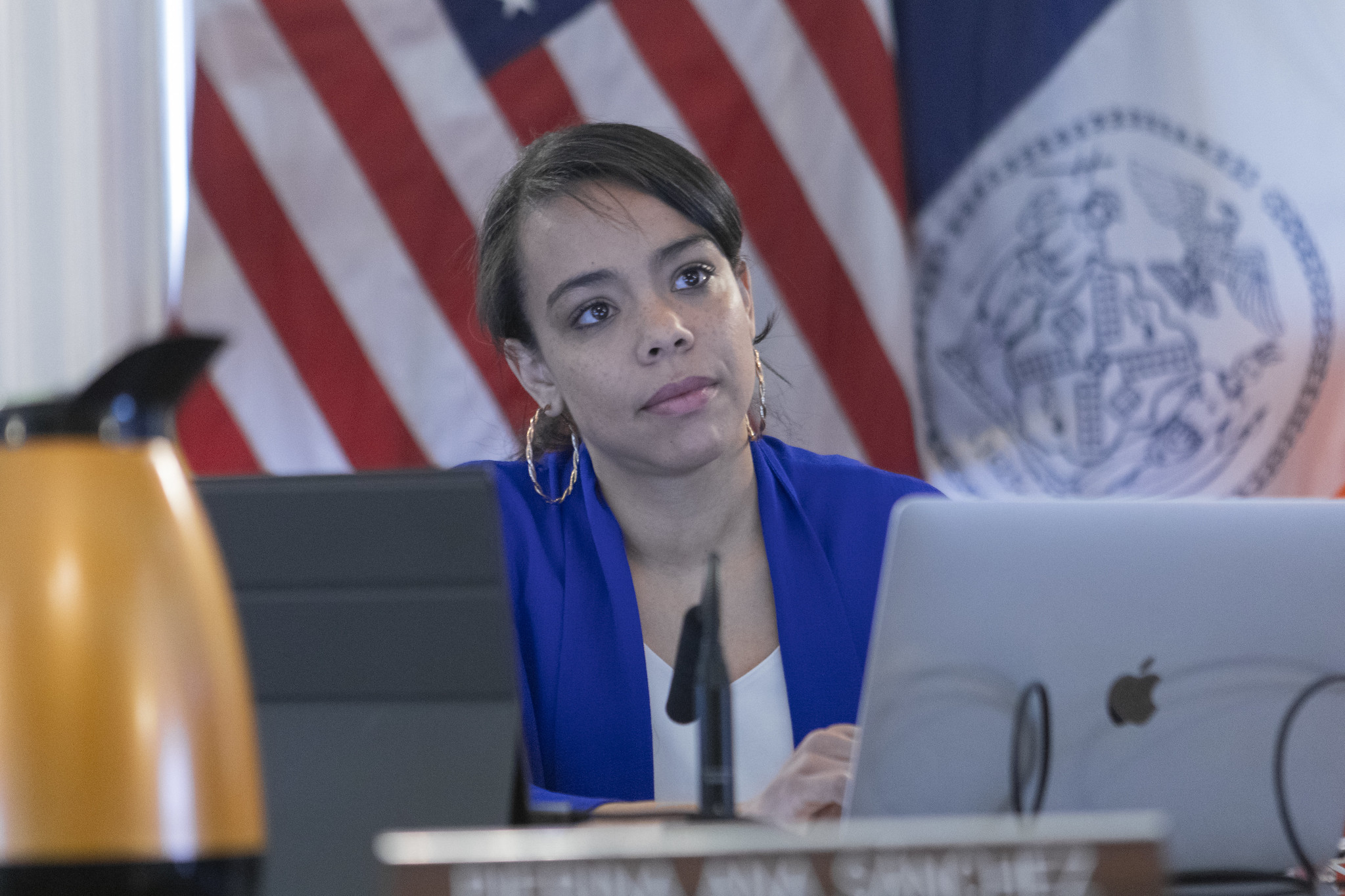 Council Member Pierina Ana Sanchez at a hearing