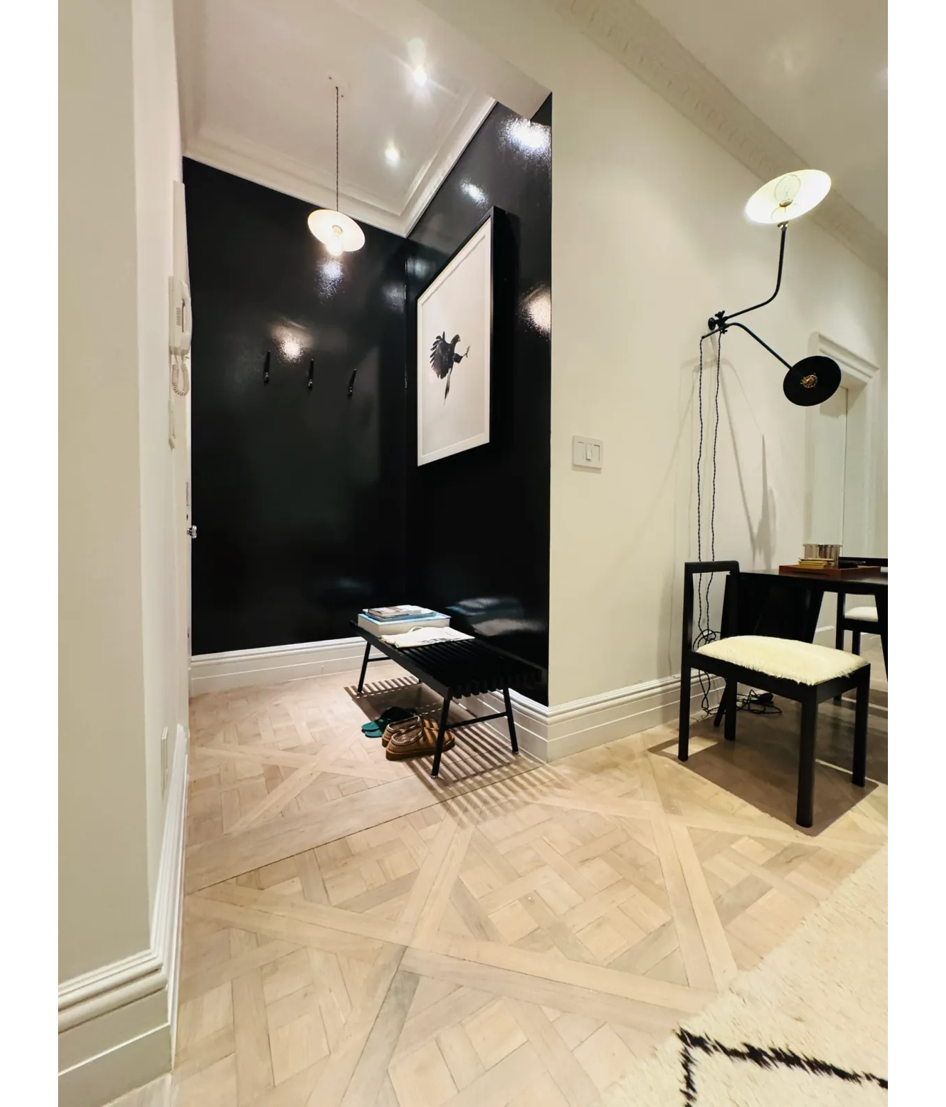 interior with dark and light walls