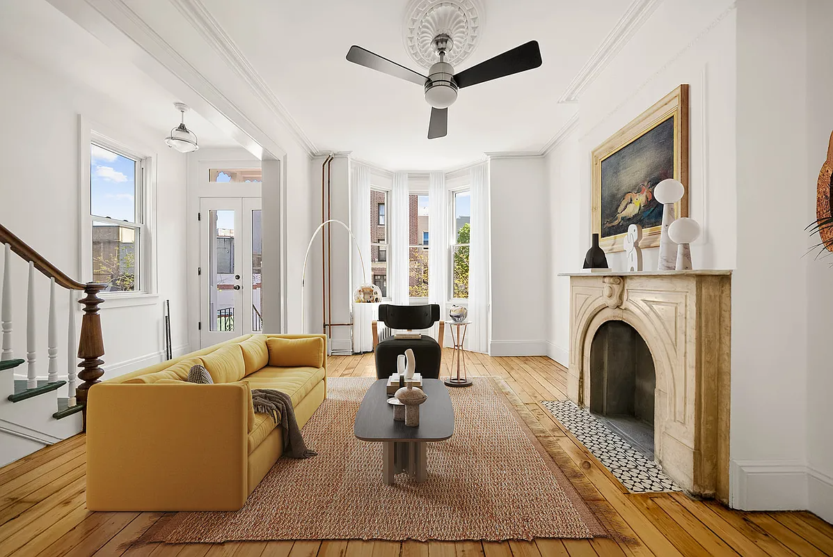 park slope - parlor with a marble mantel