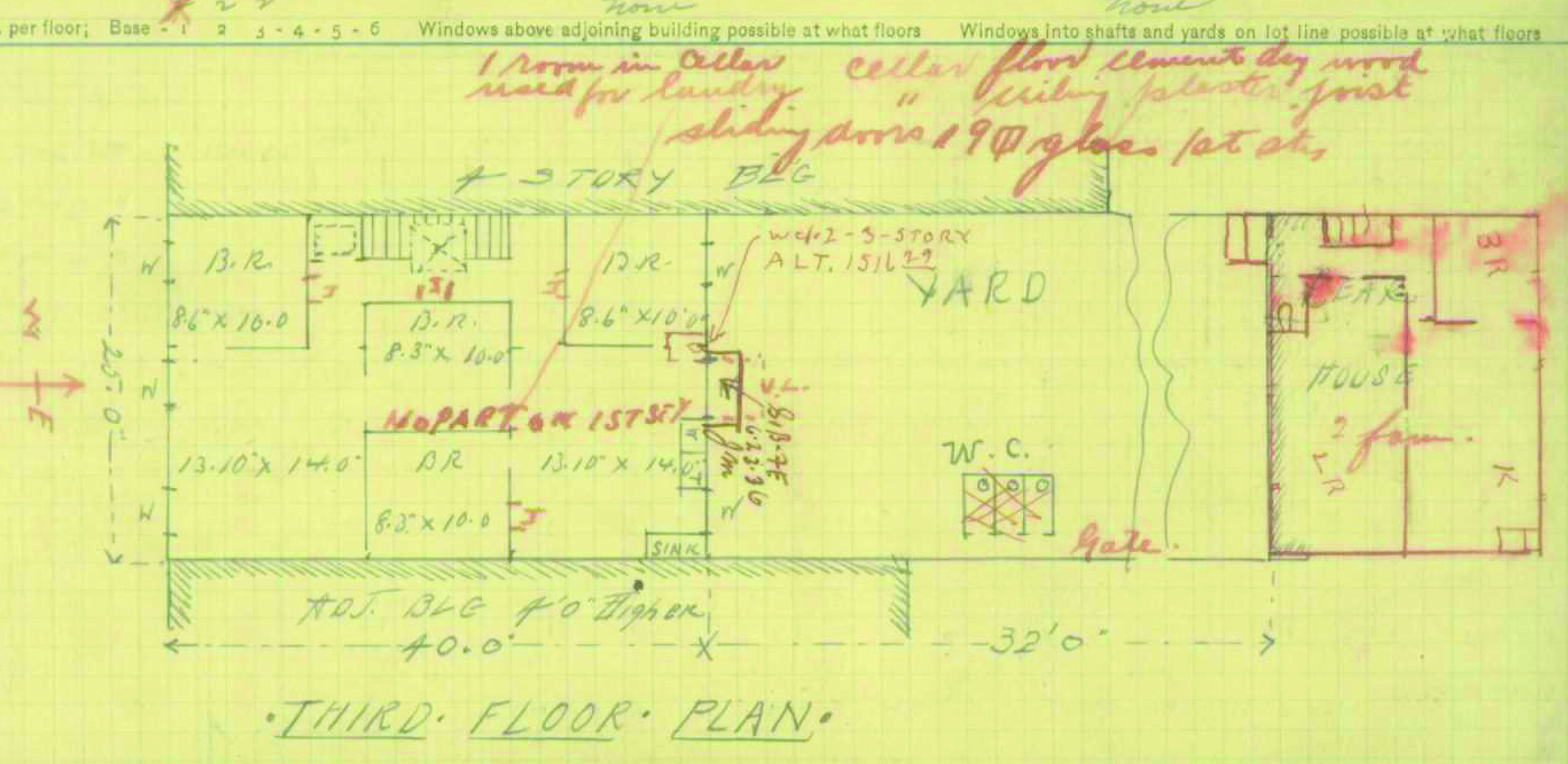 floorplan showing the main house and the rear lot house