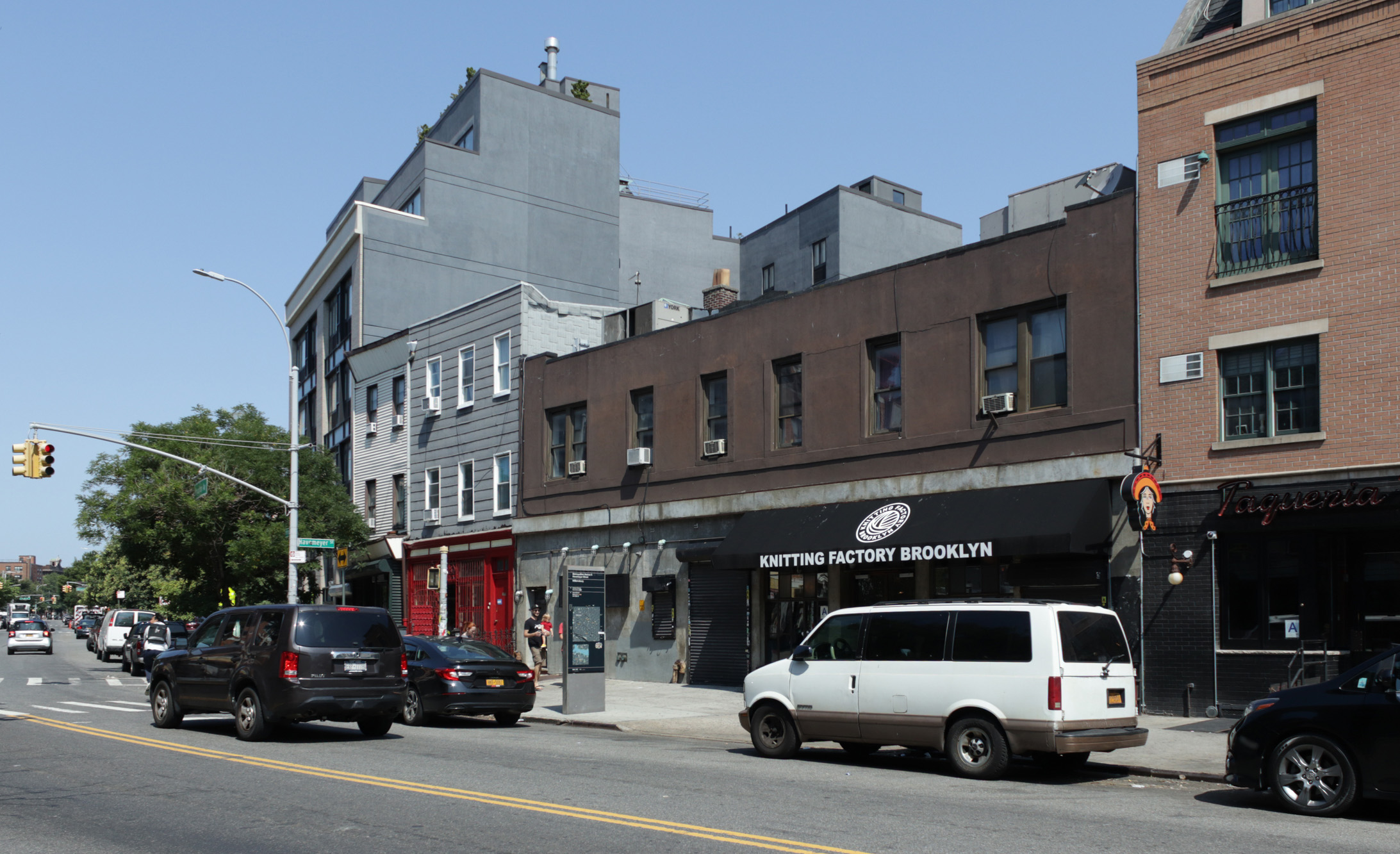 williamsburg - brick building with awning for the knitting factory
