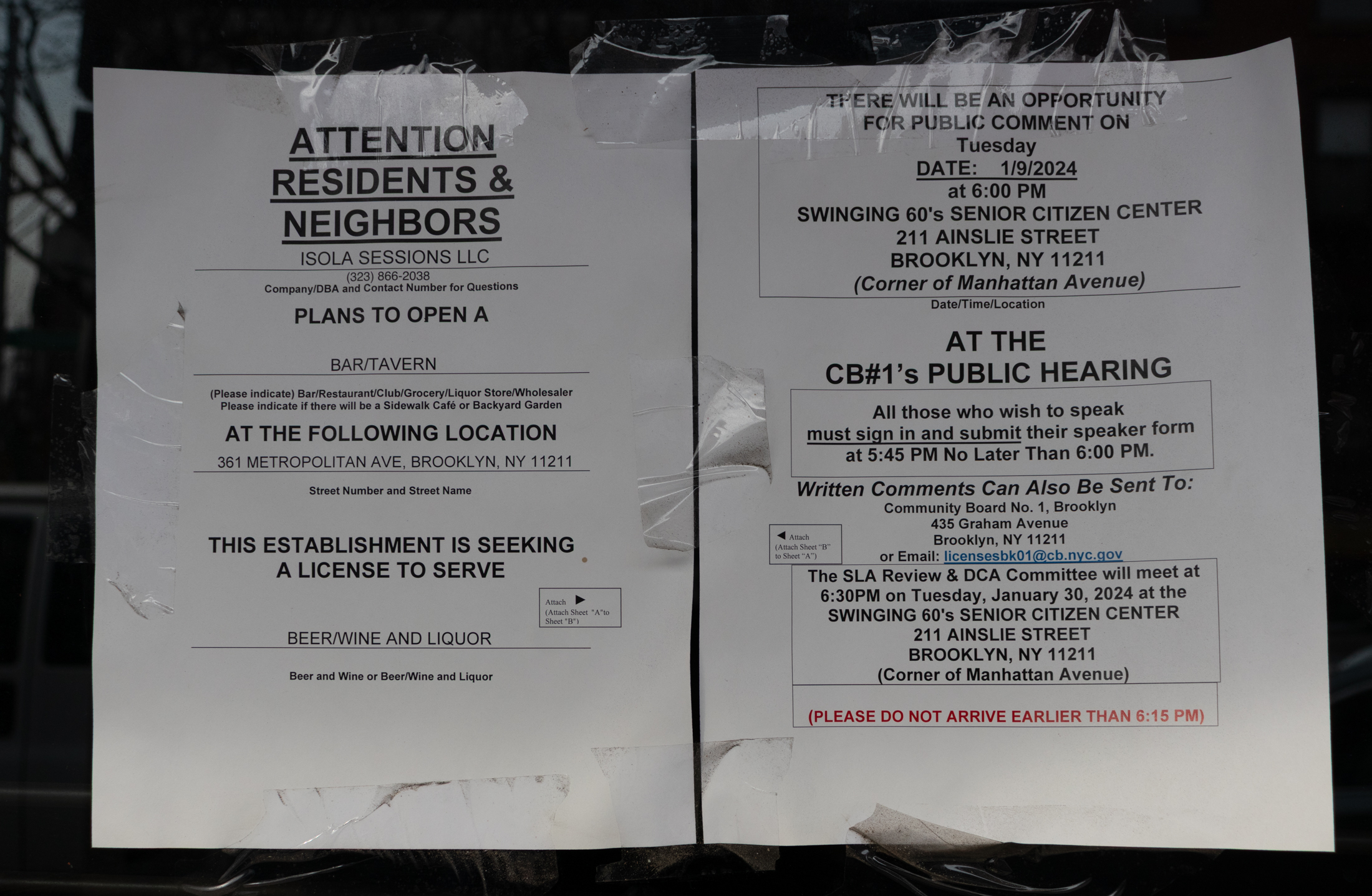 flyers about community meeting
