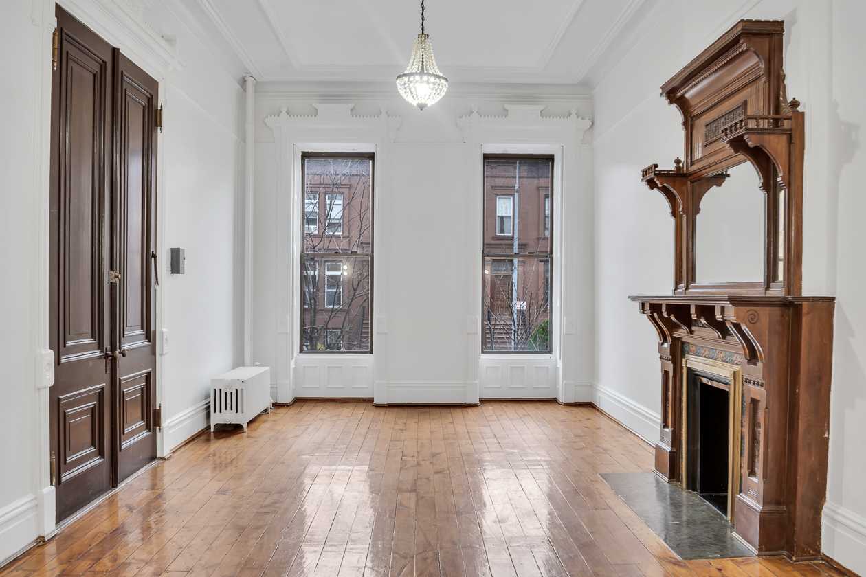 parlor level with mantel