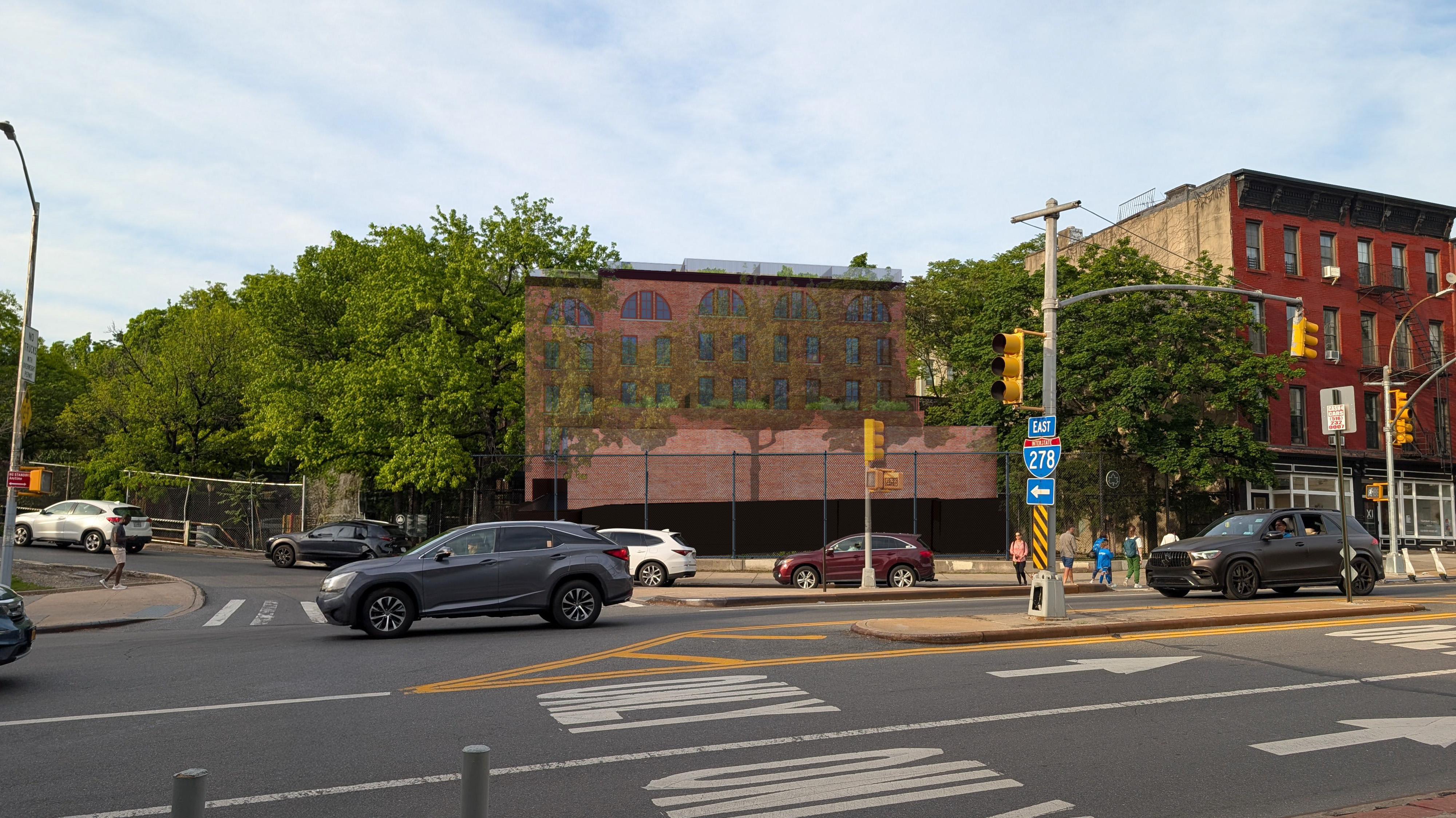 rendering showing the view from atlantic avenue