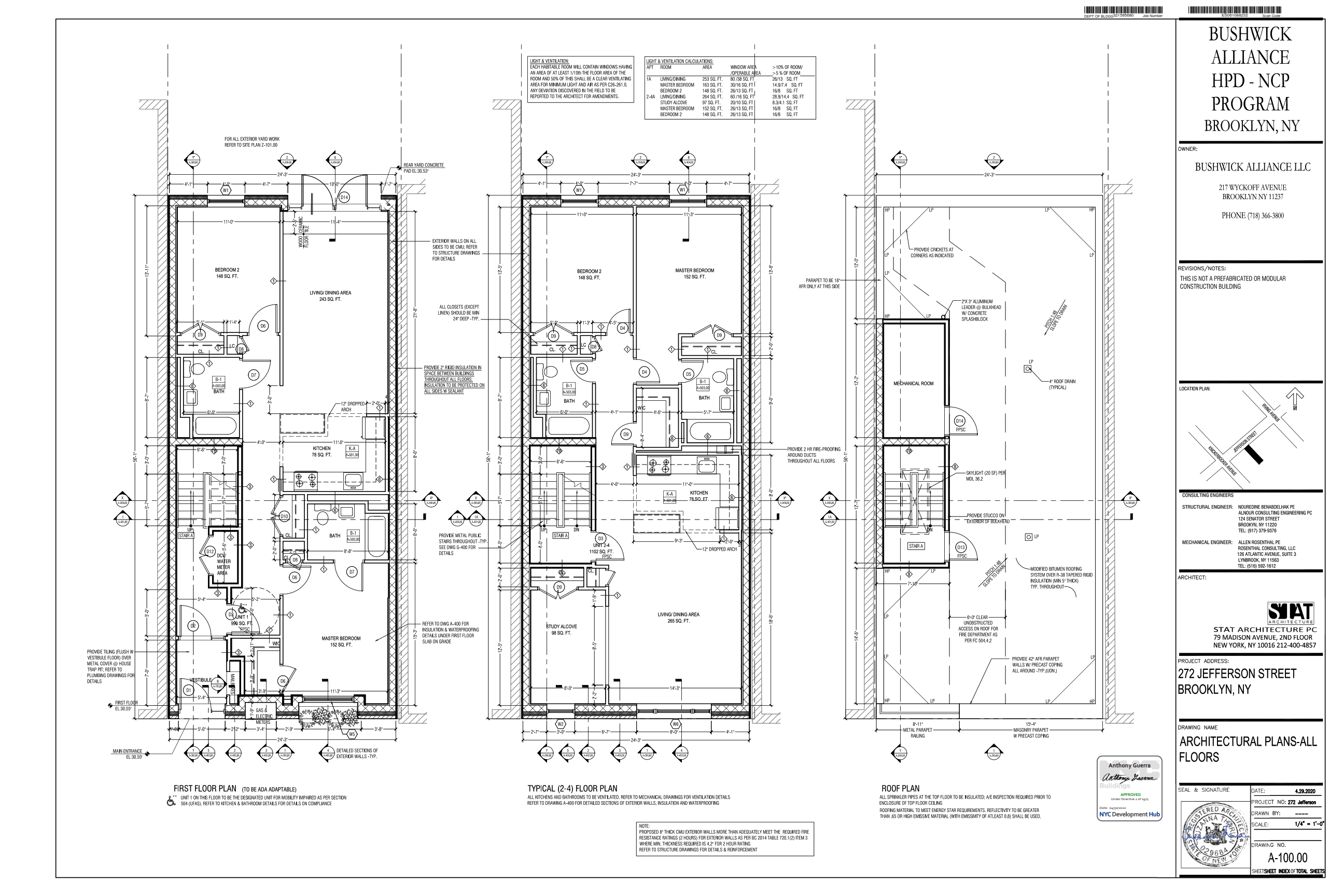 floor plan showing typical layout for one and two bedroom units