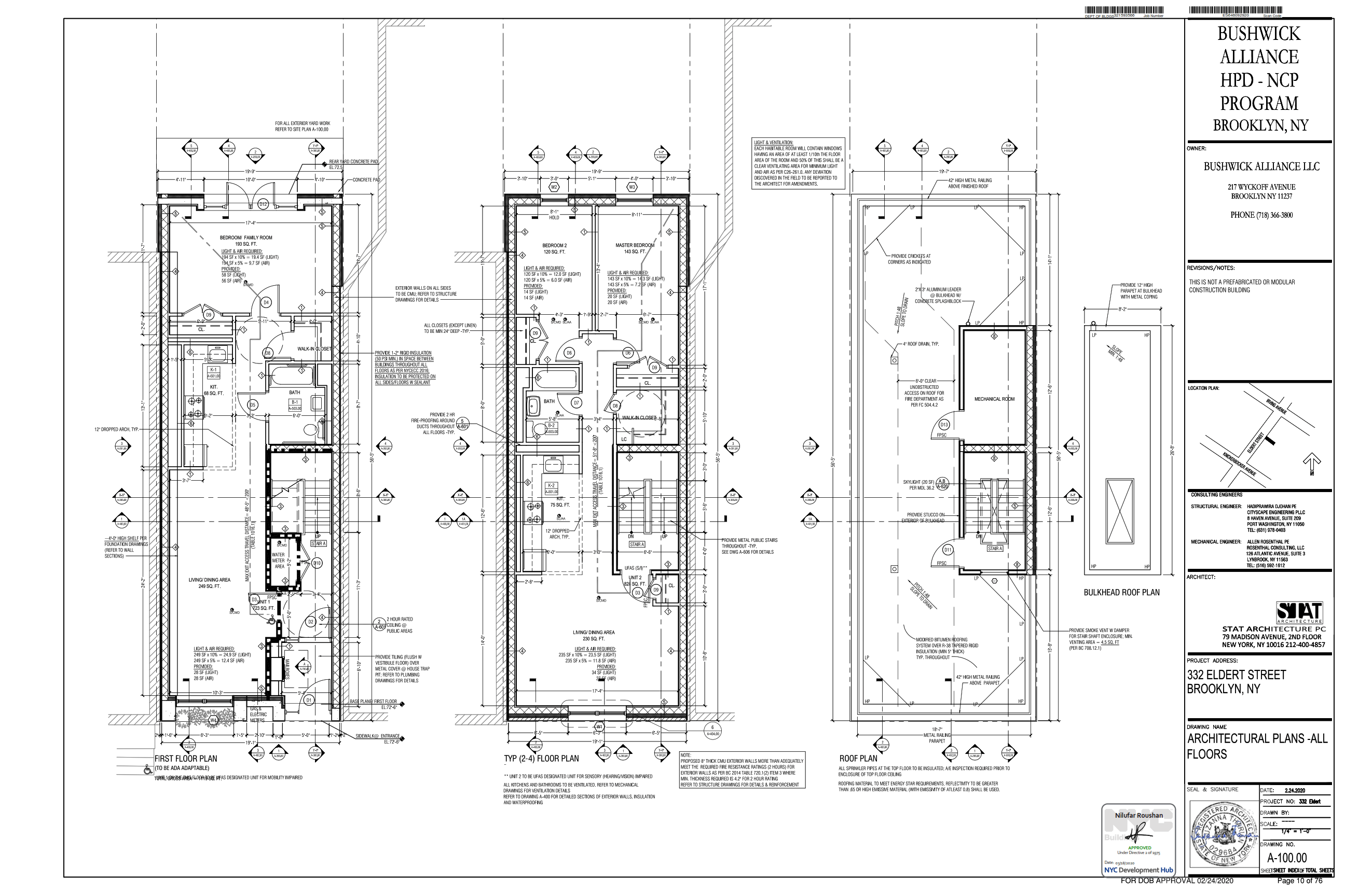 floor plans showing typical layout of one and two bedroom apartments