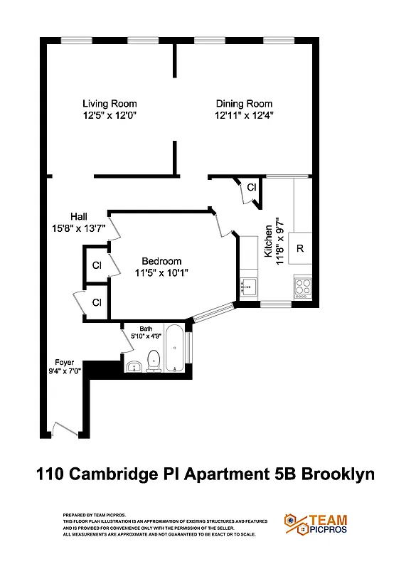 floorplan with one bedroom