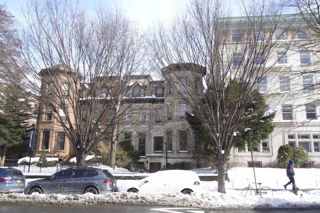 snowy scene on clinton avenue