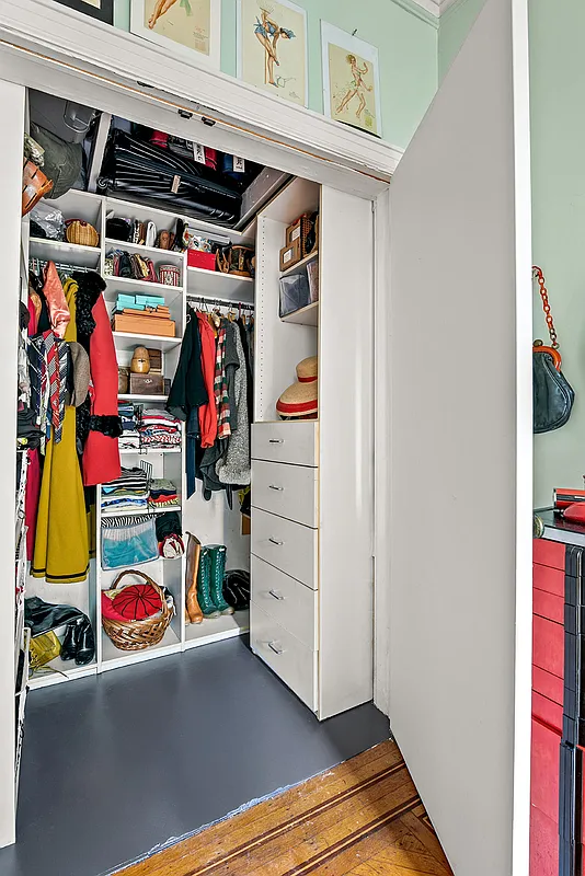 walk-in closet in the bedroom