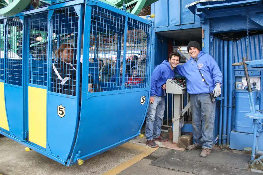 Steve Vourderis and son Deno “DJ” Vourderis are operating the Wonder Wheel.