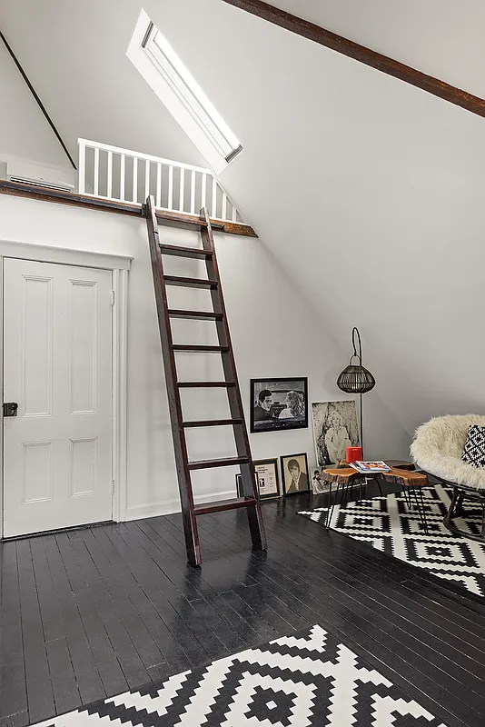 ladder to a sleeping loft