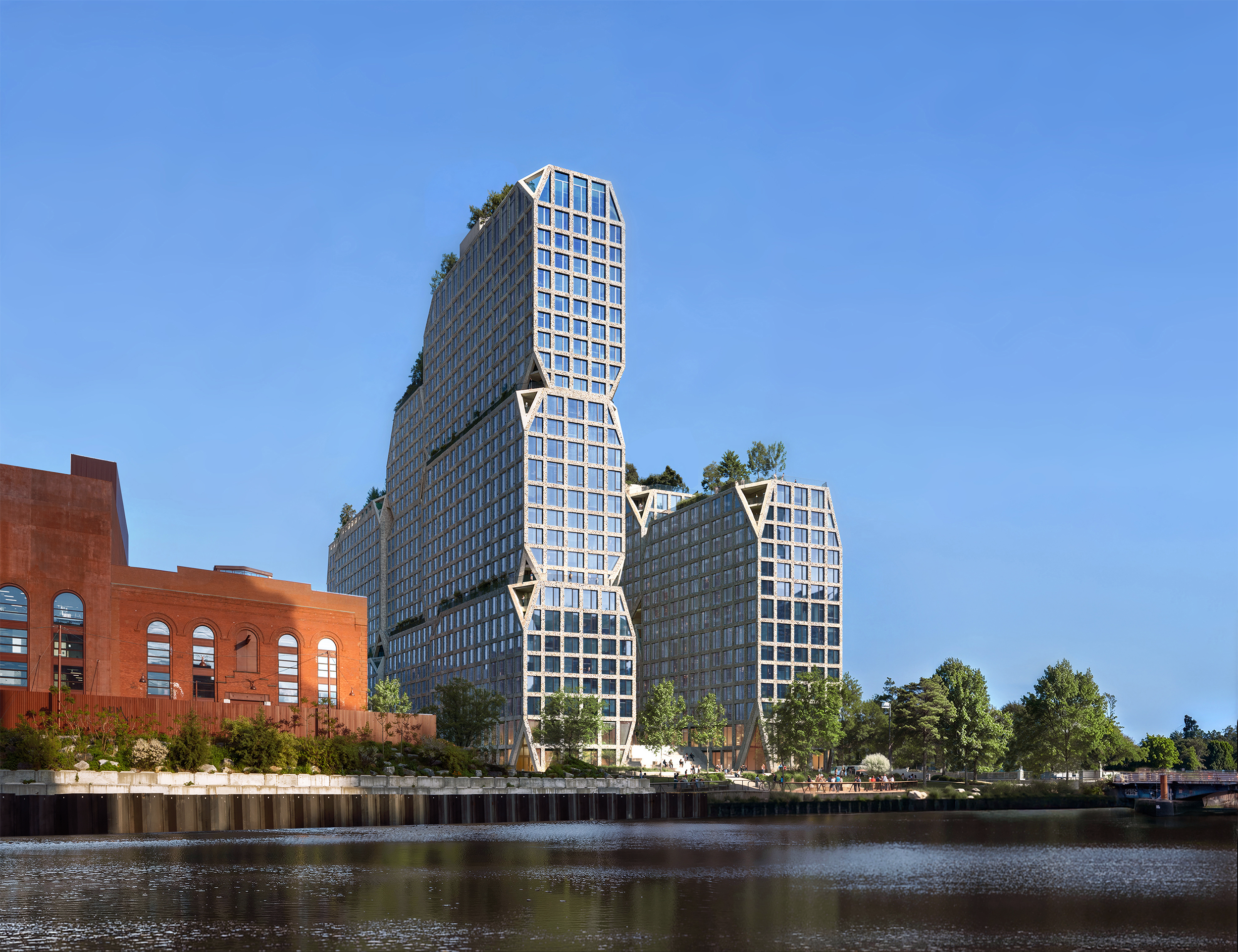 gowanus-canal view showing new multi story building