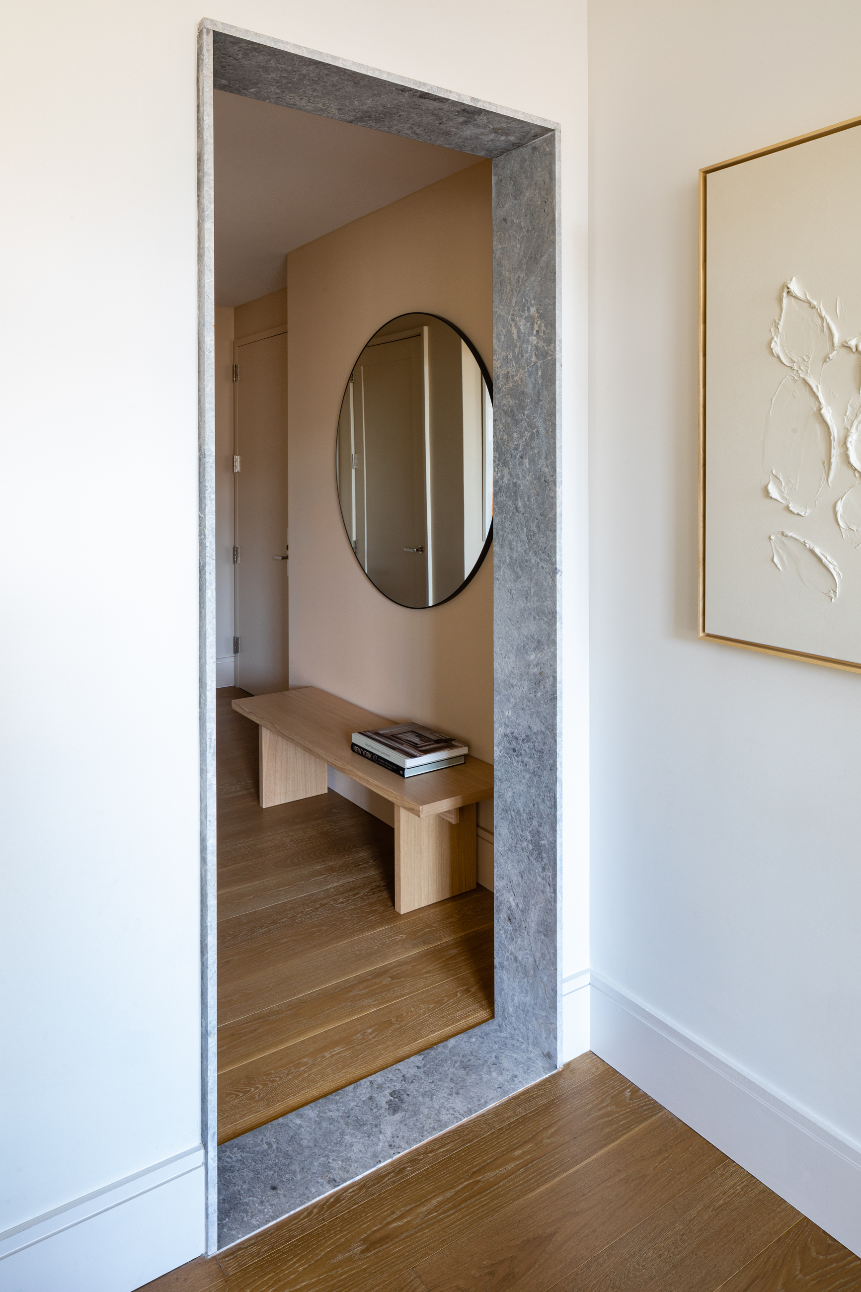 HALL INTO LIVING ROOM MARBLE JAMB