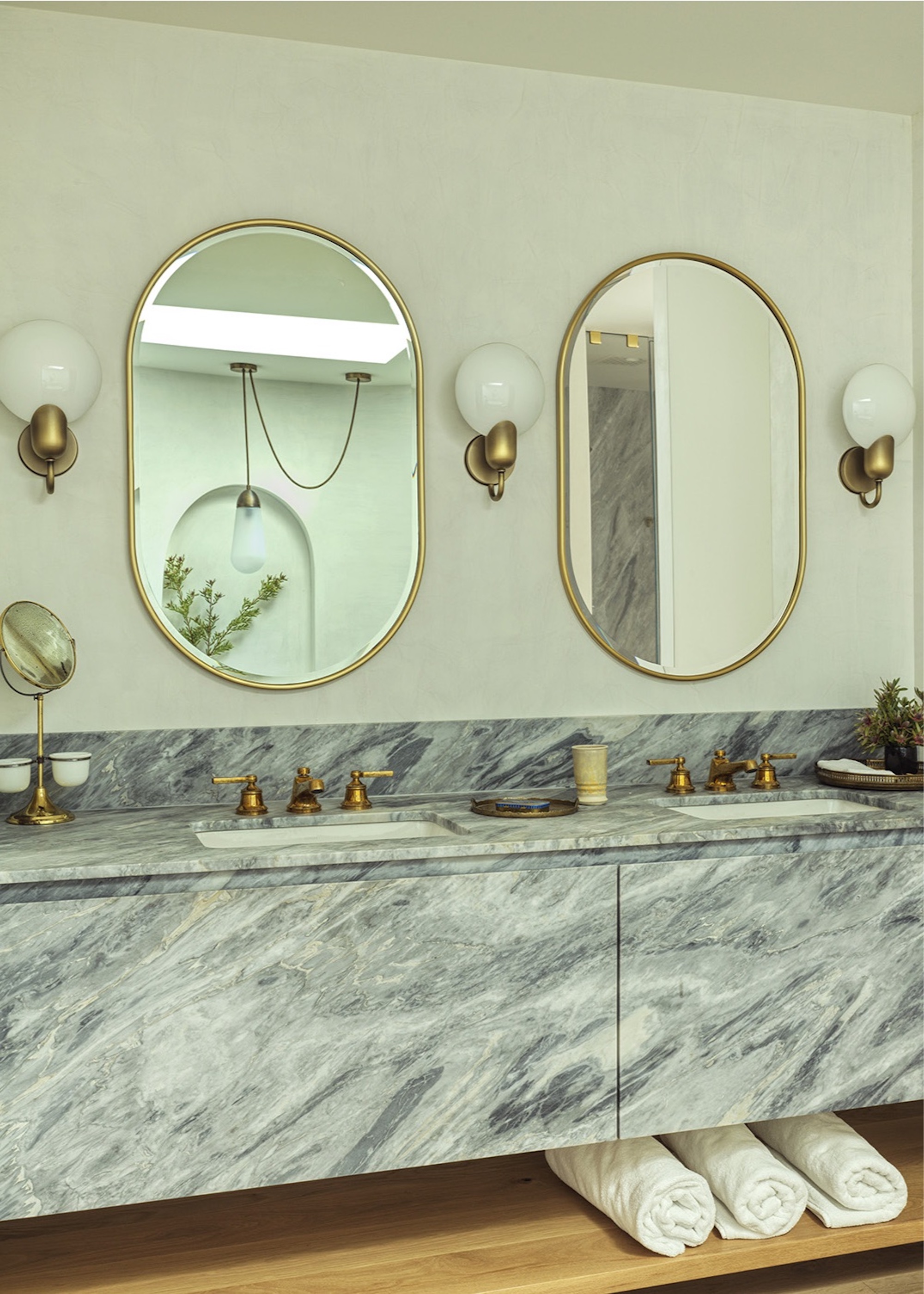 PRIMARY BATH MARBLE DOUBLE VANITY
