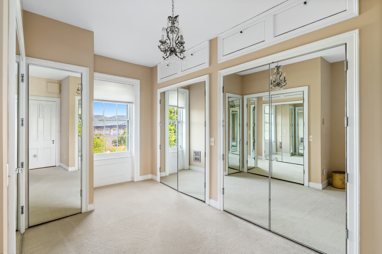 dressing room with mirrored doors