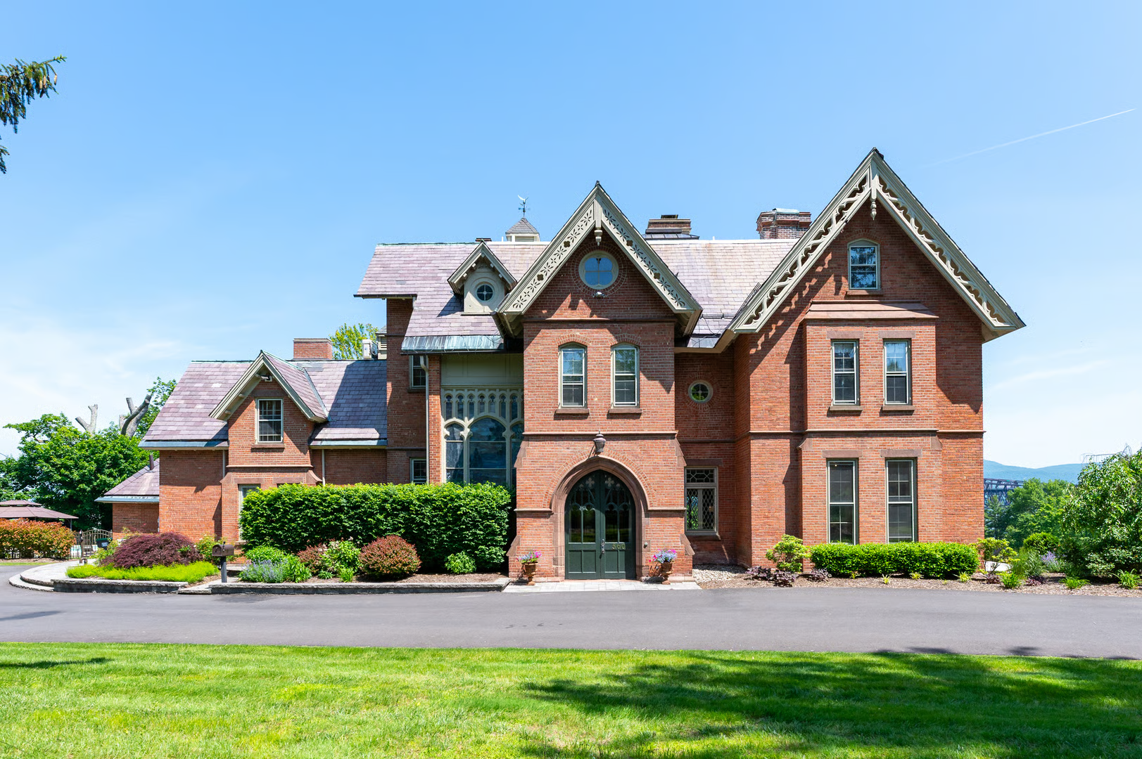 exterior view of the brick house with bargeboard