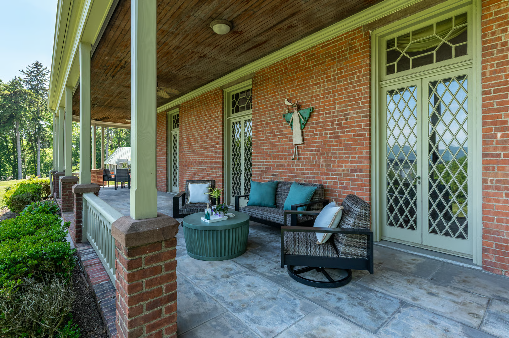 wraparound porch with room for seating