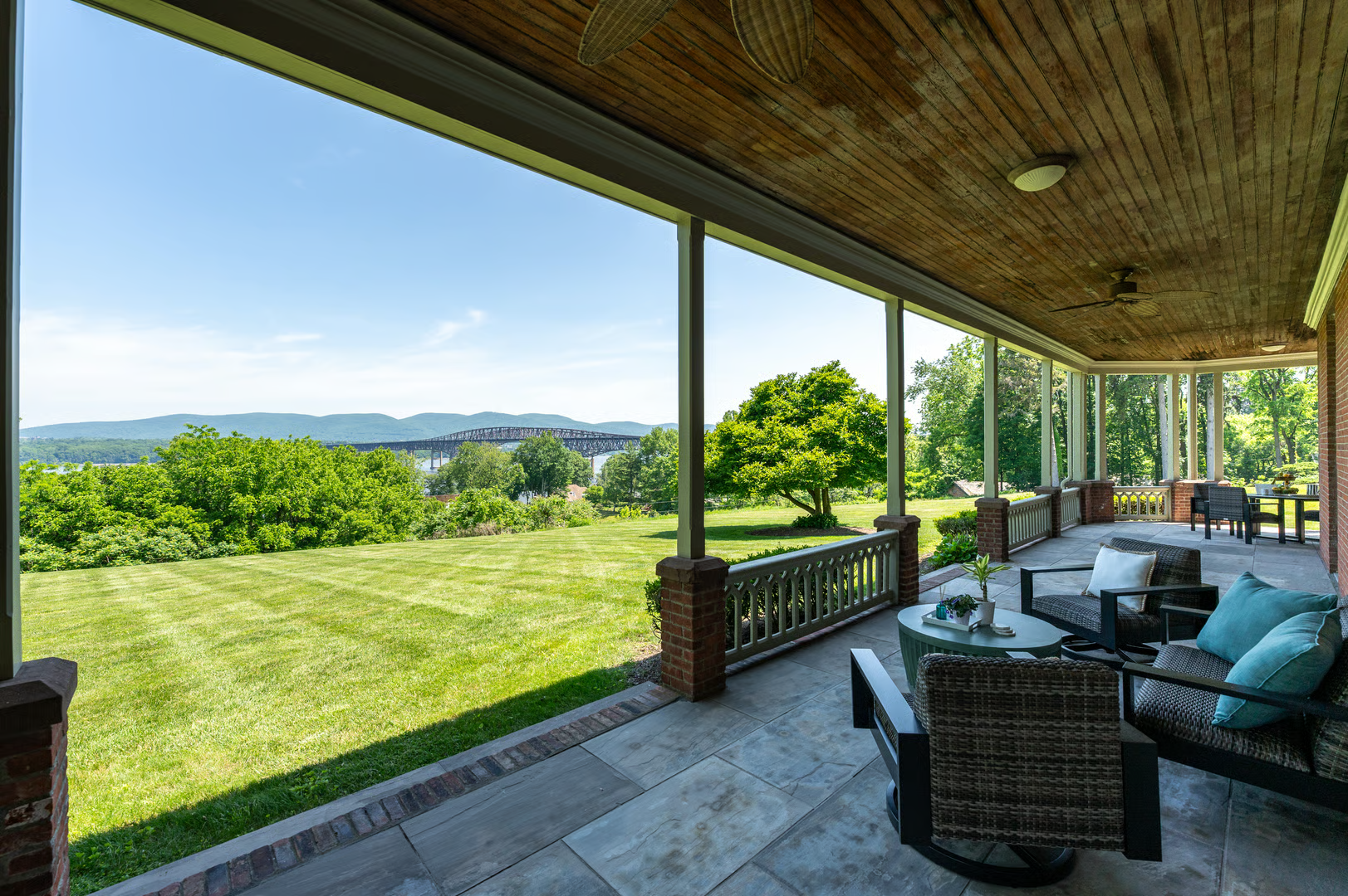 wraparound porch with room for seating