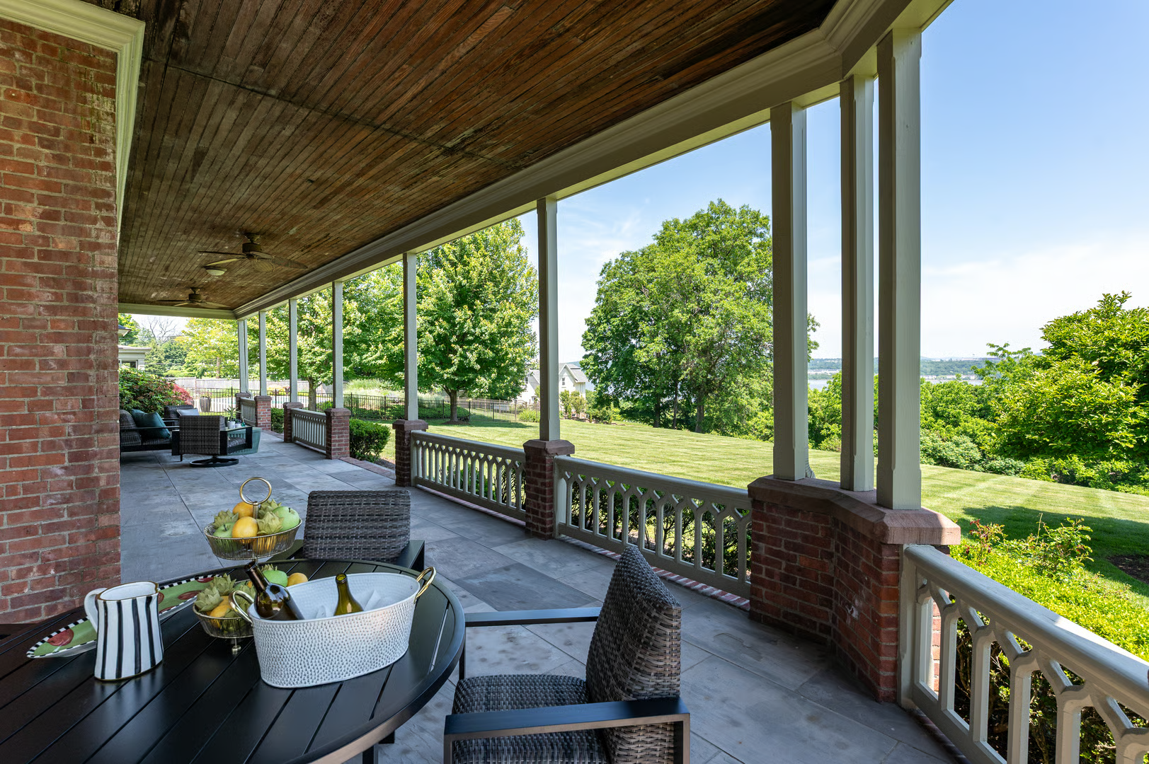 wraparound porch with room for seating