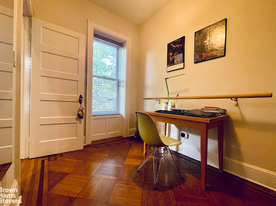 bedroom set up as a study