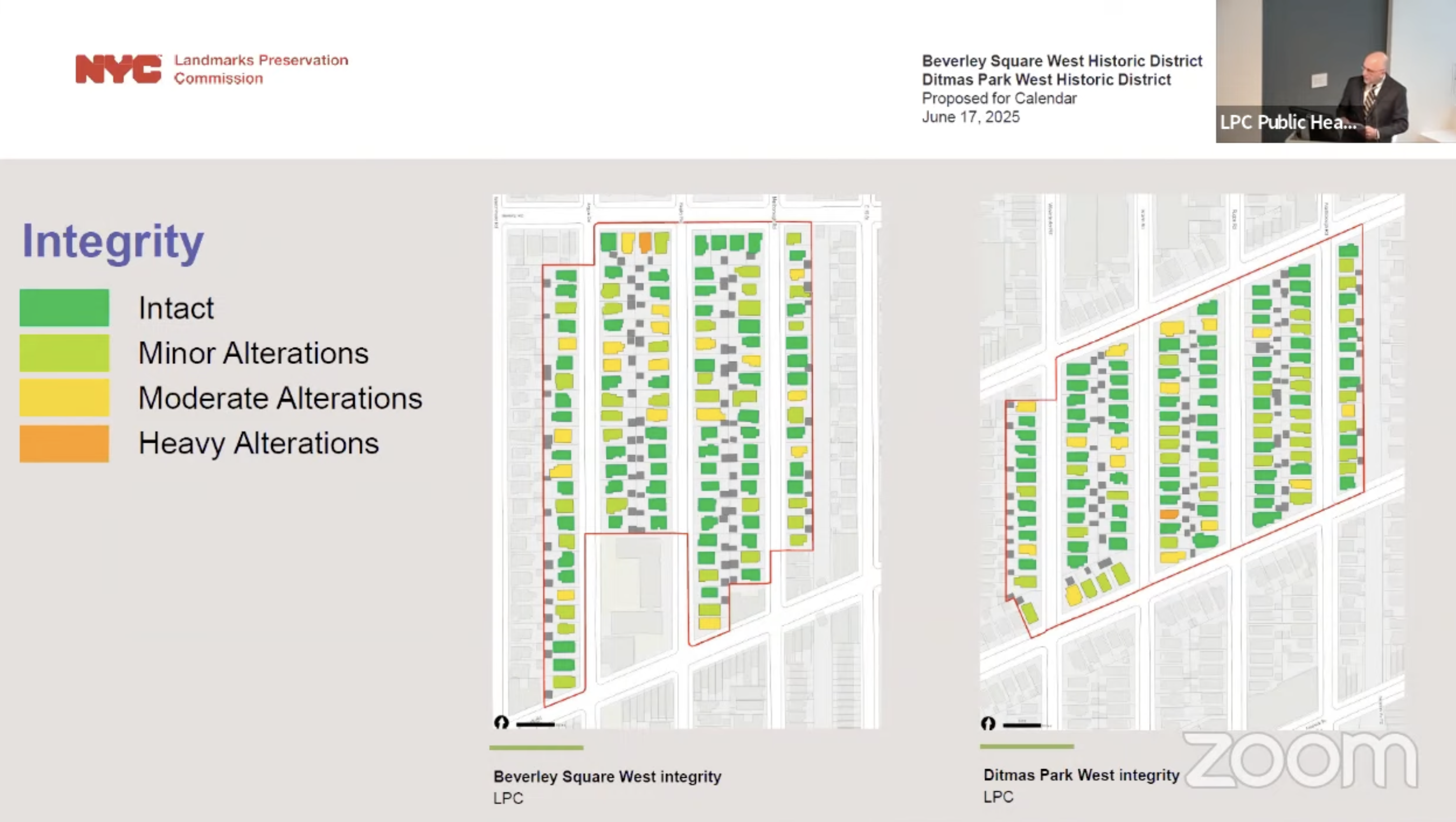 map showing intact houses and levels of alterations