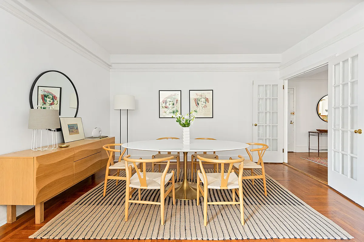 dining room area with french doors into foyer