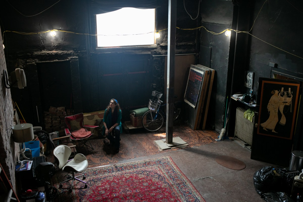 Judith Barnes says she cannot afford repairs on a historic Cobble Hill makeshift theater space where she has lived for over 40 years, June 2, 2025.