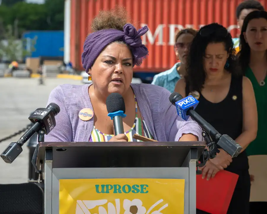 woman at a podium