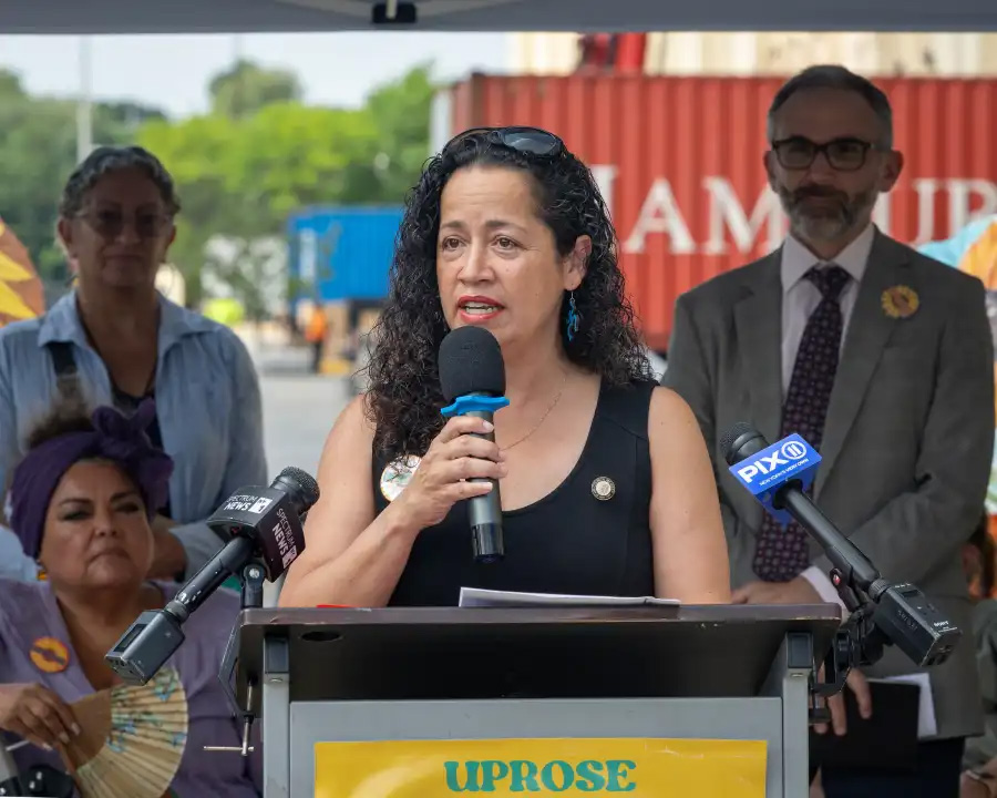 woman at a podium