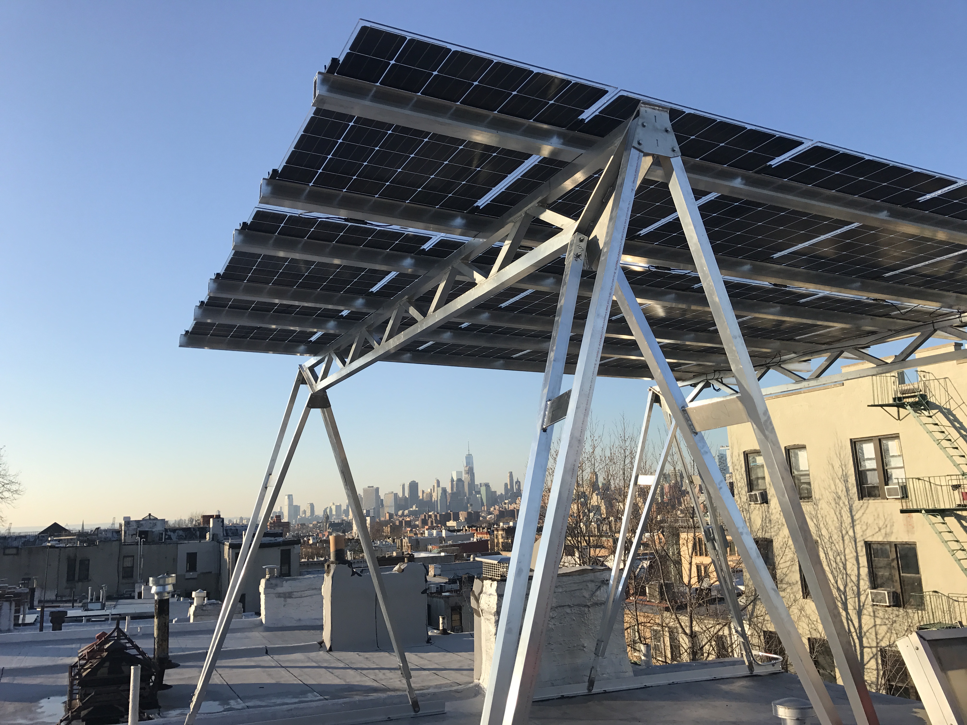 a solar panel on a rooftop in brooklyn